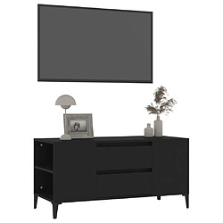 Avis vidaXL Meuble TV Noir 102x44,5x50 cm Bois d'ingénierie