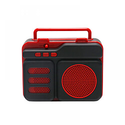 General Haut-parleur Bluetooth rétro FM Radio vintage avec volume fort, amélioration des basses, bon son, Bluetooth 5.0, carte TF, entrée AUX, clé USB pour la maison, les voyages en plein air, la fête, cadeau (rouge)