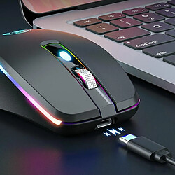 Yonis Souris Gamer Rose Silencieuse RGB Sans Fil pas cher