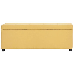 vidaXL Banc avec compartiment de rangement 116 cm Jaune Polyester