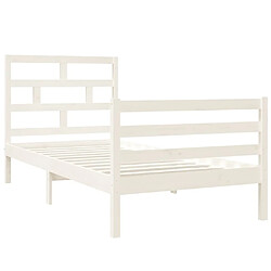 Avis Maison Chic Lit Moderne Chambre - Cadre/structure de lit pour adulte Blanc Bois massif 90x190 cm Simple -MN28119