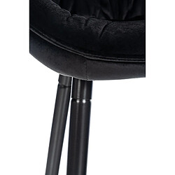 Decoshop26 Lot de 2 tabourets de bar chaises hautes assise effet capitonnée en velours noir et métal noir 10_0004162 pas cher