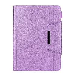 Wewoo Housse Étui Coque Pour iPad 10,2 pouces en cuir Flip horizontal poudre scintillant avec titulaire et fente carte et cadre photo et portefeuille Violet