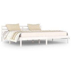 vidaXL Cadre de lit sans matelas bois massif de pin 200x200 cm blanc