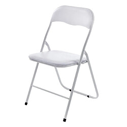 Lot de 2 Chaises Pliable Brille Pate Blanc 45X44X78CM+GIFTDECOR