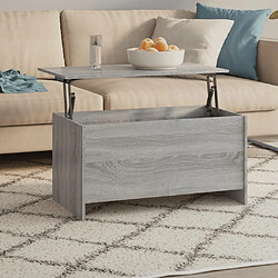 Maison Chic Tabls basse,Table Console pour salon Sonoma gris 102x55,5x52,5 cm Bois d'ingénierie -MN49275