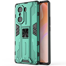 Coque en TPU antichoc, double couche avec béquille vert pour votre Honor 60