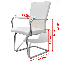 vidaXL Chaises à manger cantilever lot de 4 blanc similicuir pas cher