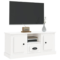 Avis vidaXL Meuble TV blanc 100x35,5x45 cm bois d'ingénierie