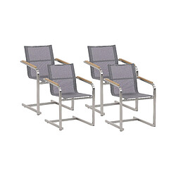 Beliani Chaise de jardin COSOLETO Acier inox Gris