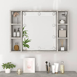 Acheter vidaXL Armoire à miroir avec LED Gris béton 76x15x55 cm