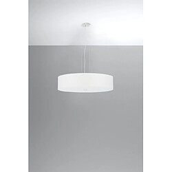 Luminaire Center Suspension Skala Verre,acier,tissu blanc 5 ampoules 102cm