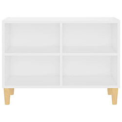 Avis vidaXL Meuble TV avec pieds en bois massif Blanc 69,5x30x50 cm