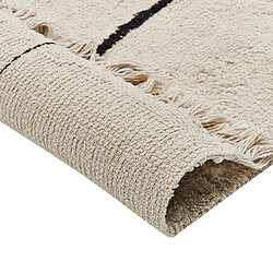 Avis Beliani Tapis en coton beige et noir 140 x 200 cm NURU