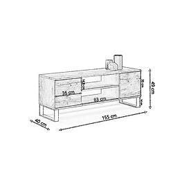 Acheter HT MEUBLES Meuble TV style industriel FLINT TV