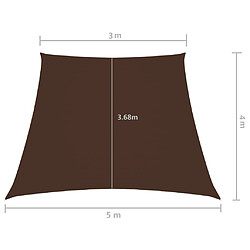 vidaXL Voile de parasol Tissu Oxford trapèze 3/5x4 m Marron pas cher