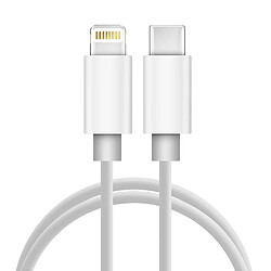 Avizar Câble USB-C vers Lightning Charge et Synchro Rapide Silicone Résistant 1m Blanc