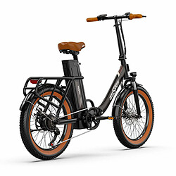 ONESPORT OT16-2 Vélo Électrique - 20" Roues 250W Moteur 48V17Ah Batterie 60KM Autonomie Frein à Disque - Noir et Marron