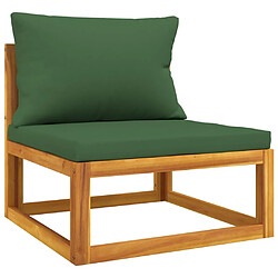 Maison Chic Salon de jardin 10 pcs + coussins - Mobilier/Meubles de jardin - Table et chaises d'extérieur vert bois massif -MN36317 pas cher