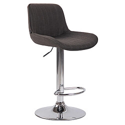 Decoshop26 Tabouret de bar chaise haute x1 en tissu gris foncé coutures verticales support en métal chromé 10_0000563