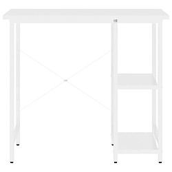 Avis Maison Chic Bureau d'ordinateur solide,Table de travail Blanc 80x40x72 cm MDF et métal -GKD15956