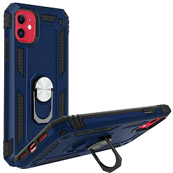 Avizar Coque Apple iPhone 11 Antichoc Bi-matière avec Bague Support Vidéo Bleu nuit