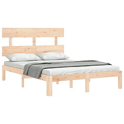 Acheter Maison Chic Cadre/structure de lit avec tête de lit pour adulte - Lit Moderne Chambre 120x200 cm bois massif -MN36875