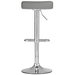 Decoshop26 Tabouret de bar x1 avec repose-pieds siège pivotant à 360° design simple PVC gris et métal chromé 10_0004802