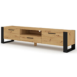 Bestmobilier Donnely - meuble tv - bois et noir - 200 cm