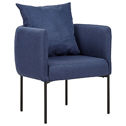 Beliani Fauteuil MALMOS Tissu Bleu foncé