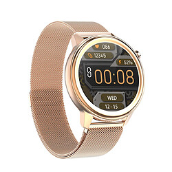 Chrono Montre connectée Chronus pour hommes femmes, bracelet de 1.3'', étanche, moniteur de pression artérielle, de fréquence cardiaque, de température corporelle et d'activité physique pour Android IOS-d'or