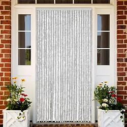 vidaXL Rideau anti-mouches gris 100x200 cm chenille