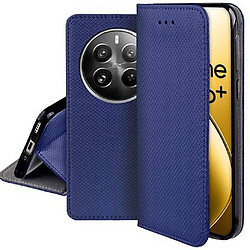 Htdmobiles Housse etui portefeuille avec coque interieure en silicone pour Realme 12 Pro et Realme 12 Pro+ Plus 5G + film ecran - BLEU MAGNET