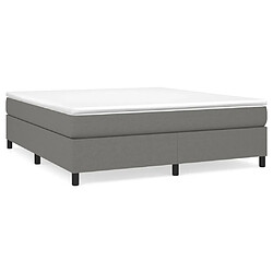 Maison Chic Lit Adulte - Lit simple Lit à sommier tapissier avec matelas moelleux - Meuble de Chambre - Gris foncé 180x200cm Tissu -MN44525