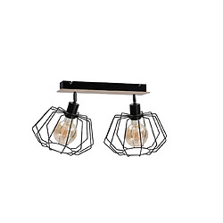 Lumière Soho Twin Plafonnier Spot Bois, 55cm, 2x E27