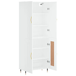 Avis vidaXL Buffet haut Blanc 69,5x34x180 cm Bois d'ingénierie