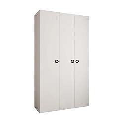 Abiks Meble Armoire à portes battantes Como 1 245,5/140/40 3 portes (blanc/noir)