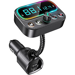 Universal Adaptateur de voiture Bluetooth, émetteur Bluetooth USB C PD avec LCD double micro / 2.0 "