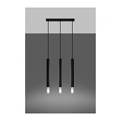 Avis Luminaire Center Suspension Wezyr Bar Verre,acier Noir 3 ampoules 120cm