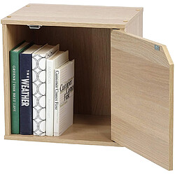 Avis Iris Ohyama, Cube de rangement modulaire en bois MDF avec porte, Beige, 34.9 x 29 x 34.4 cm