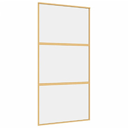 vidaXL Porte coulissante doré 102,5x205cm verre ESG clair et aluminium