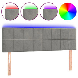 Maison Chic Tête de lit scandinave à LED,meuble de chambre Gris clair 144x5x78/88 cm Velours -MN79803