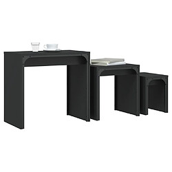 Avis Maison Chic Lot de 3 Tables basses gigognes pour salon | Table à café noir bois d'ingénierie -GKD50475