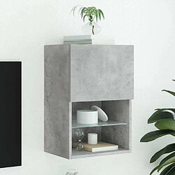 Maison Chic Meuble TV avec lumières LED, Banc TV pour salon, Meuble de rangement gris béton 40,5x30x60 cm -GKD73731