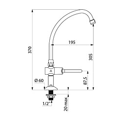 Robinet de lavabo à levier TEMPOSTOP avec pilier à bec col de cygne L200 - DELABIE - 737202