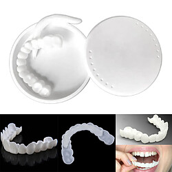 Avis 2Pcs Silicone Snap Inférieur Faux Dents Facettes Prothèses Dentaires Couvre-dents Blanc