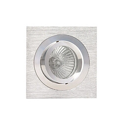 Inspired Downlight encastré pivotant carré 9,2 cm 1 x GU10 Max 50 W nickel satiné, chrome