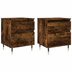 Maison Chic Lot de 2 Tables de chevet - Tables de Nuit chêne fumé 40x35x50 cm bois ingénierie