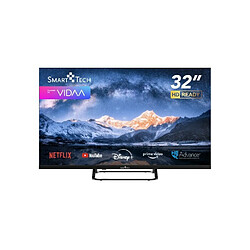 Smart Tech TV LED HD 32 Pouces (80cm) 32HV02V Smart TV VIDAA - Molotov, Netflix, Prime Video, Disney+, Youtube, Plex - 3xHDMI - 2xUSB - Mode Hotel 