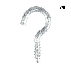 COGEX Crochet a vis acier zingue - 2,5x25 mm - 20 pcs